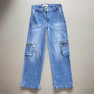 Regeneration celebrity Pink Jeans 3 26 Cargo Wide Leg Denim Y2K High Rise Blue